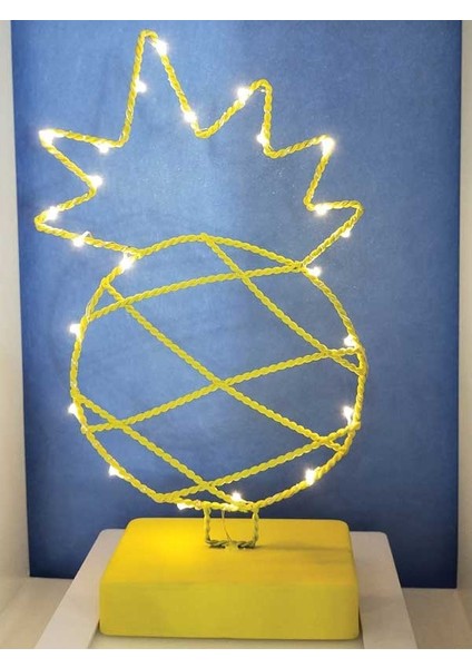 By-Lamp Peri Ledli Metal Ananas Masa Üstü Dekor