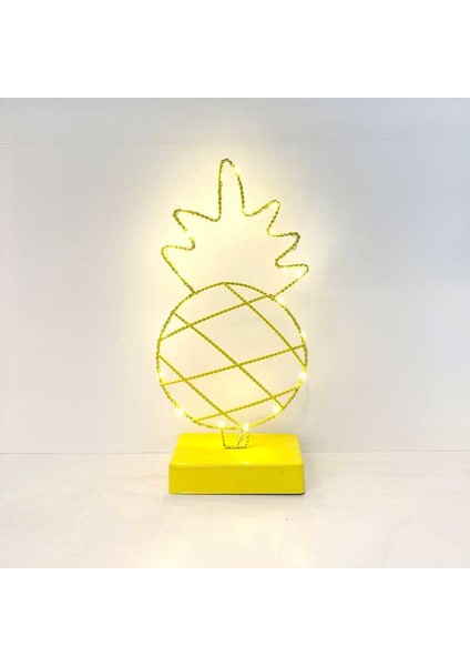 By-Lamp Peri Ledli Metal Ananas Masa Üstü Dekor