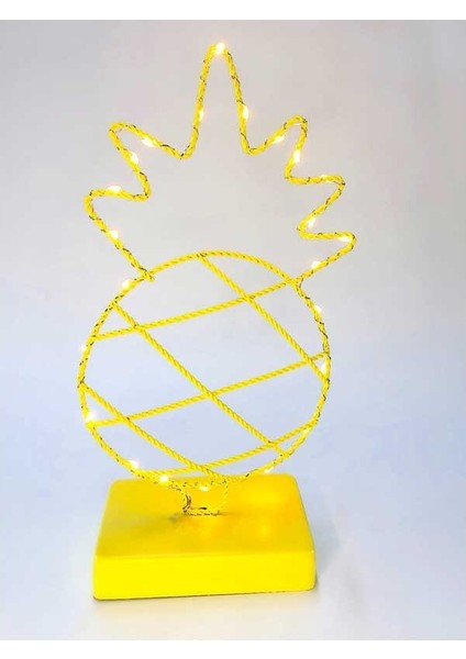 By-Lamp Peri Ledli Metal Ananas Masa Üstü Dekor
