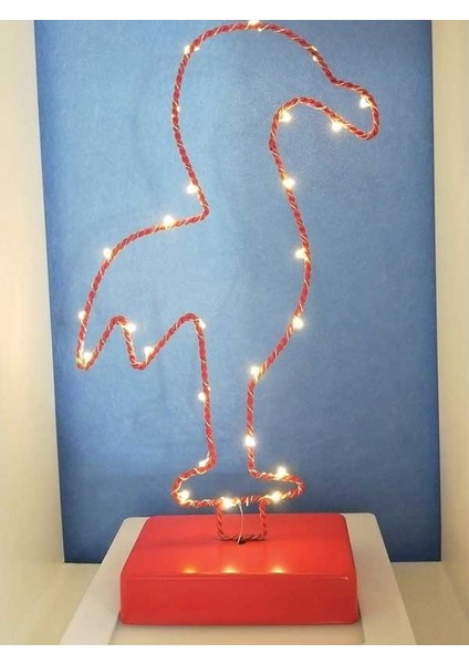 By-Lamp Peri Ledli Metal Flamingo Masa Üstü Dekor