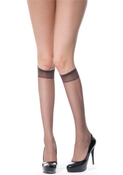 24 Adet Vizon Renk Ince Dizaltı Çorap
