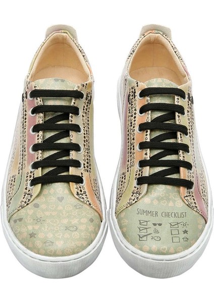 Kadın Vegan Deri Yeşil Sneakers - Summer Checklist Tasarım fiyatları