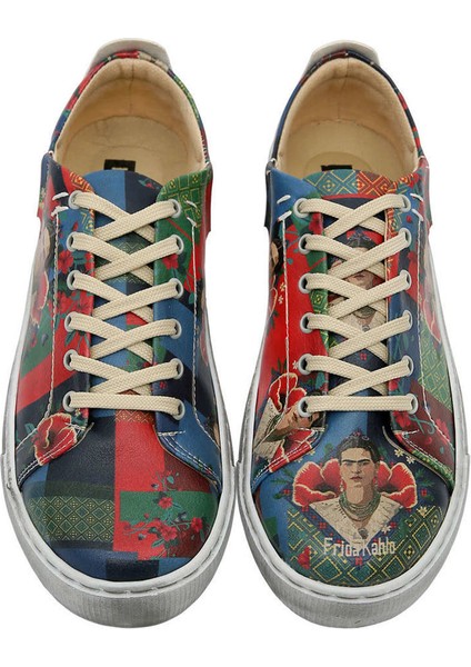 Kadın Vegan Deri Çok Renkli Sneakers - Ethnic Dream Frida Kahlo Tasarım fiyatları