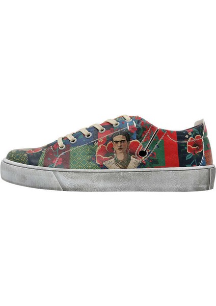 Kadın Vegan Deri Çok Renkli Sneakers - Ethnic Dream Frida Kahlo Tasarım modelleri