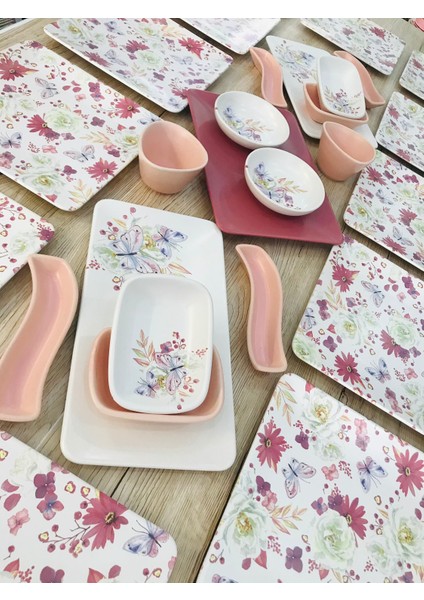 12 Kişilik 27 Parça Bahar Kare Kahvaltı Takımı fiyatları