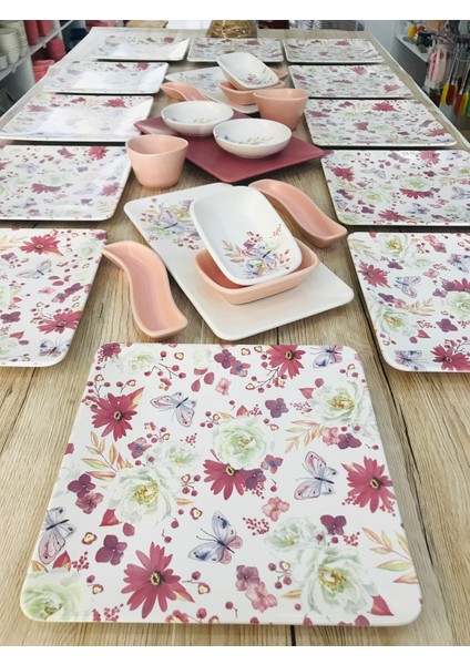 12 Kişilik 27 Parça Bahar Kare Kahvaltı Takımı indirimleri