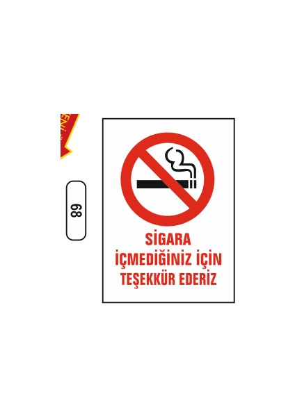 Sigara Içmediğiniz Için Teşekkür Ederiz Uyarı Ikaz Levhası