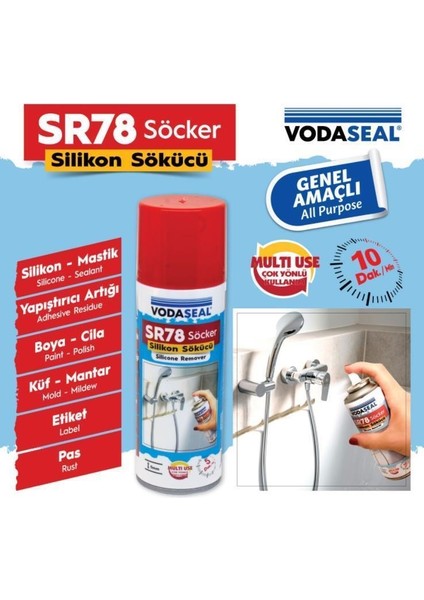 Leak Fix Su Sızdırmaz Sprey Şeffaf 396 gr + Silikon Boya Pas Sökücü SR78 200 ml