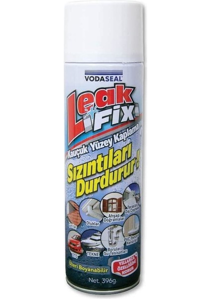 Leak Fix Su Sızdırmaz Sprey Beyaz 396 gr + Silikon Boya Pas Sökücü SR78 200 ml