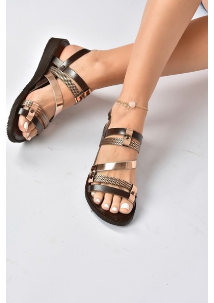 Kahverengi/bronz Hakiki Deri Kadın Sandalet K374680103 fiyatları