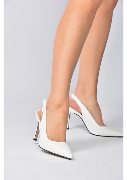 Beyaz Sivri Burun Kadın Topuklu Ayakkabı K404910309 fiyatları