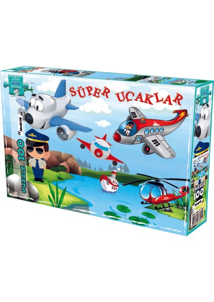 Süper Uçaklar 100 Parça Kutu Puzzle