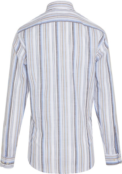 Erkek Kahverengi Çizgili Slim Fit Gömlek fiyatları