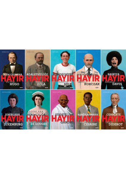 Hayır Serisi 10 Kitap Set / Ölüm Cezasına Hayır - Adaletsizliğe Hayır - Homofobiye Hayır - Baskıya Hayır - Sınırlara Hayır - Şiddete Hayır - Aşağılanmaya Hayır - Cehalete Hayır