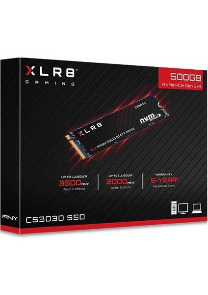 Pny Xlr8 Cs3030 500GB 3500-2000MB PCIe NVMe M.2 SSD