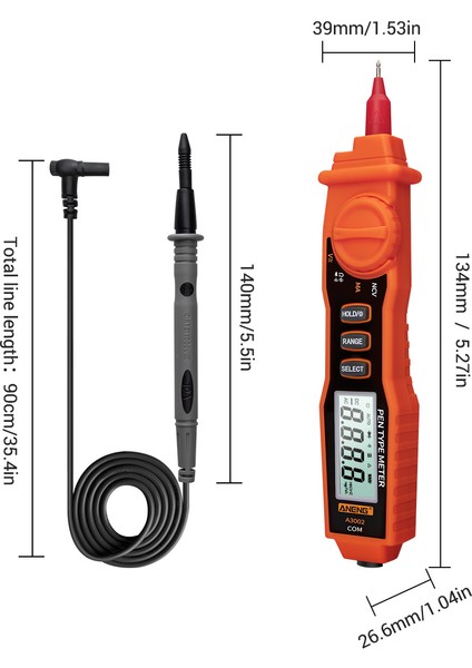 Aneng A3002 Kalem Multimetre 4000 Sayım Dijital Multimetre (Yurt Dışından)