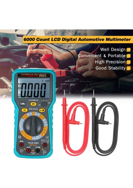 El Feneri ile 6000 Sayım LCD Dijital Otomotiv Multimetre (Yurt Dışından) fiyatları