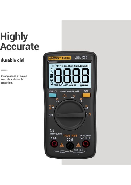 Aneng AN8002 6000 Multimetre True Rms Çok Fonksiyonlu (Yurt Dışından)