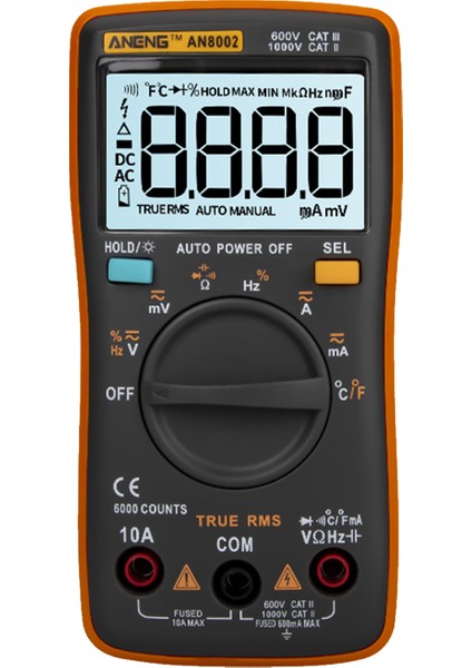 AN8002 6000 Multimetre True Rms Çok Fonksiyonlu (Yurt Dışından)