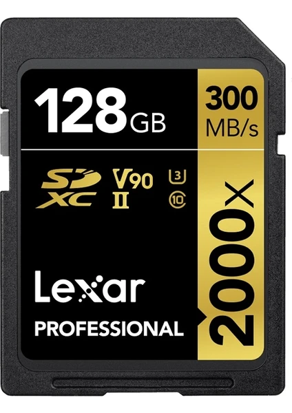 128GB SDXC UHS-II 2000X 300MB/s V90 U3 C10 4K Hafıza Kartı LSD2000128G-BNNNG