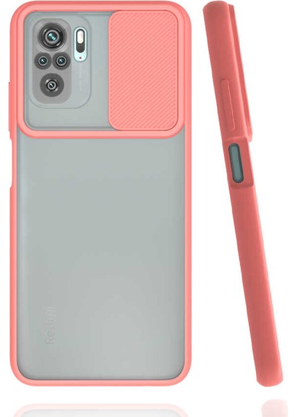 Kilifone - Xiaomi Redmi Note 10 Uyumlu Kılıf Slayt Sürgülü Arkası Buzlu Lensi Kapak