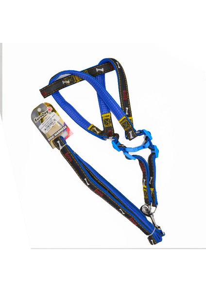 Köpek Uzatma+Göğüs Tasması Mavi 20MM 120CM