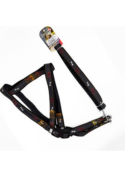 Köpek Uz.+ Göğüs Tasması Siyah 25MM 120CM
