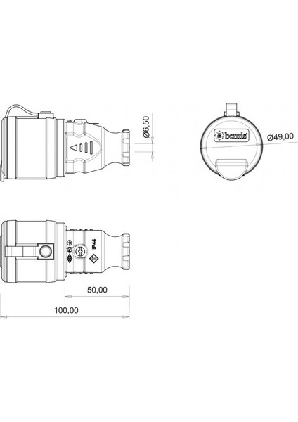 Dişi Fiş Uzatma Priz (Kırmızı) BV6-1402-2311
