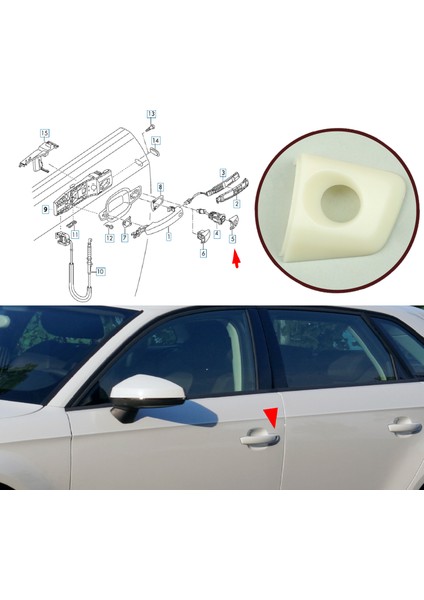 BDP1091 Audi A3 Q2 Rs3 Tt Mk3 Için Ön Sol Dış Kapı Kol Bademi 8V1837879A fiyatları