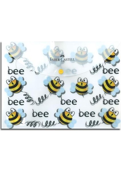 Faber Castell Arı Baskılı Çıtçıtlı Dosya