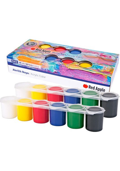 RA12 Sıralı 12 Renk 25 ml Akrilik Boya