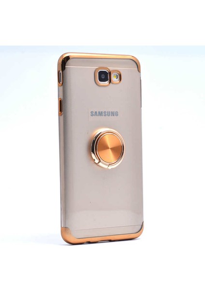 Samsung Galaxy J7 Prime Kılıf Gess Kenarları Renkli Yüzük Aparatlı