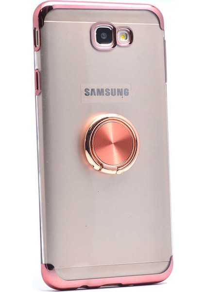 Samsung Samsung Galaxy J7 Prime Kılıf Gess Kenarları Renkli Yüzük Aparatlı
