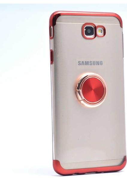 Samsung Galaxy J7 Prime Kılıf Gess Kenarları Renkli Yüzük Aparatlı