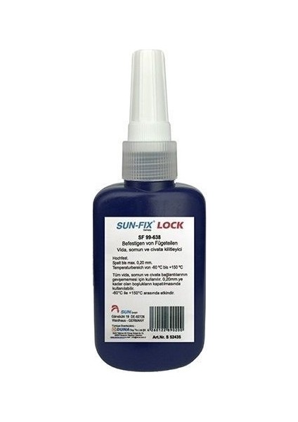 Sun-Fıx Cıvata Sabitleyici, 50ML (Lock Sf 99-638)