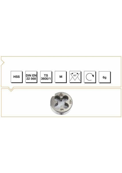 Mte Hss Dın En 22 568 Metrik Normal Vidalı M 4x0,7 Pafta Lokması