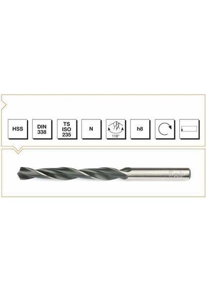 Hss Dın 338 Silindirik Saplı Kısa Matkap Ucu - Haddeli 2,3 mm