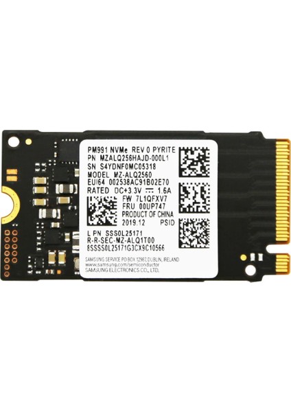 Mz-Alq2560 NVMe 256GB 1000MB-1000MB M.2 SSD