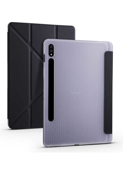 Samsung Galaxy Tab S7 Plus T970 Kılıf Tri Folding Smart With Pen Standlı Kalemlikli Kapaklı Kılıf