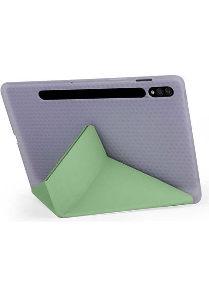 Samsung Galaxy Tab S7 Plus T970 Kılıf Tri Folding Smart With Pen Standlı Kalemlikli Kapaklı Kılıf