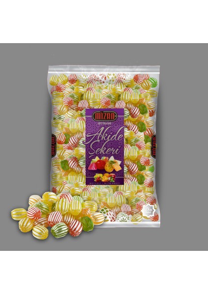 Mizan 400 gr Mini Çizgili Bonbon Akide Şekeri