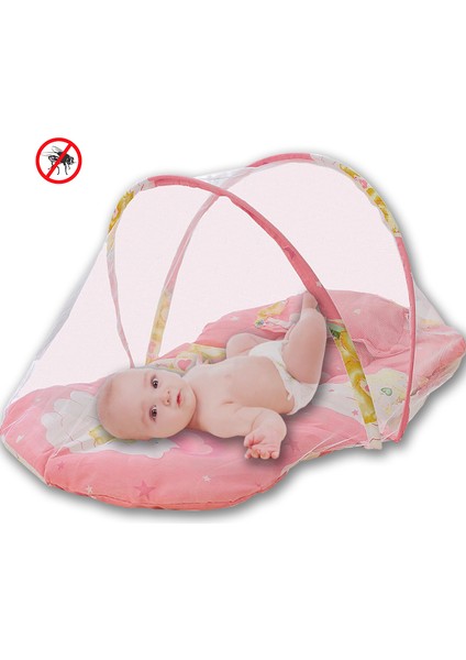 Katlanabilir Bebek Cibinlik Sineklik Seti, 92 cm - Pembe