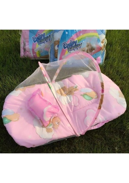 Katlanabilir Bebek Cibinlik Sineklik Seti, 92 cm - Pembe