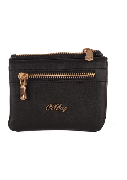 02012 Siyah Küçük Boy Kadın Suni Deri Cüzdan