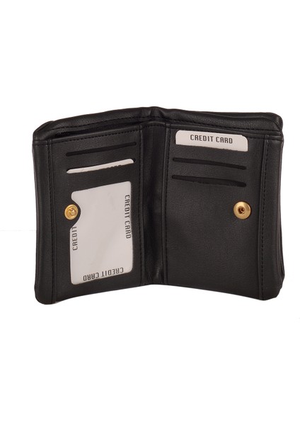 02012 Siyah Küçük Boy Kadın Suni Deri Cüzdan modelleri