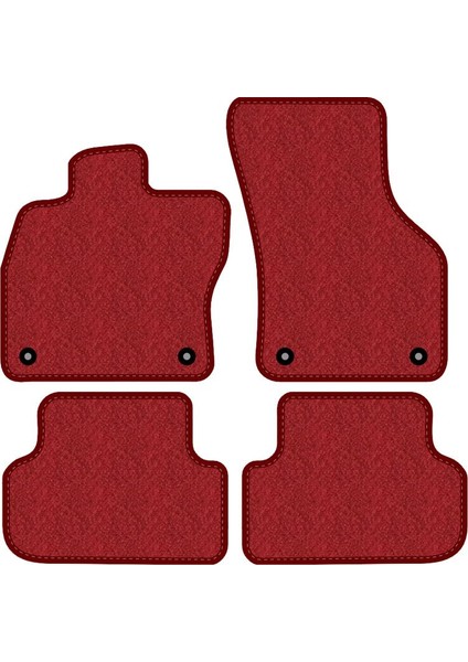 Peugeot 2008 2012-2018 Lüks Halı Paspas Seti Kırmızı