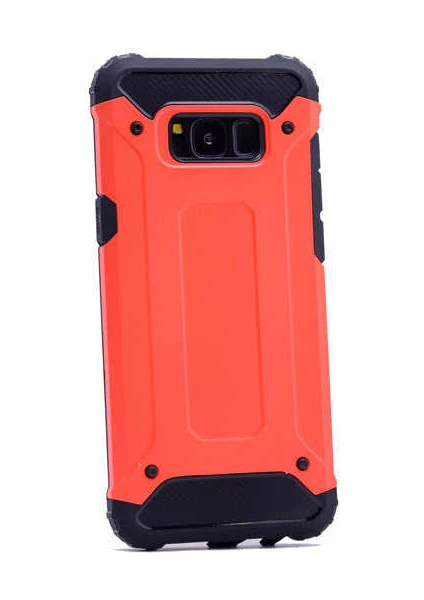 Case 4U Galaxy S8 Plus Kılıf Military Armor Çift Katmanlı Crash Silikon Kılıf Kırmızı