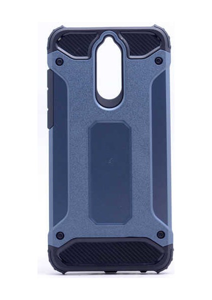 Huawei Mate 10 Lite Kılıf Çift Katmanlı Zırh Koruma Tank Arka Kapak Lacivert