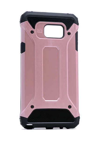 Case 4U Galaxy S6 Edge Kılıf Military Armor Çift Katmanlı Crash Silikon Kılıf Rose Gold