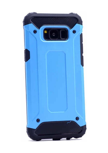 Case 4U Galaxy S8 Plus Kılıf Military Armor Çift Katmanlı Crash Silikon Kılıf Mavi